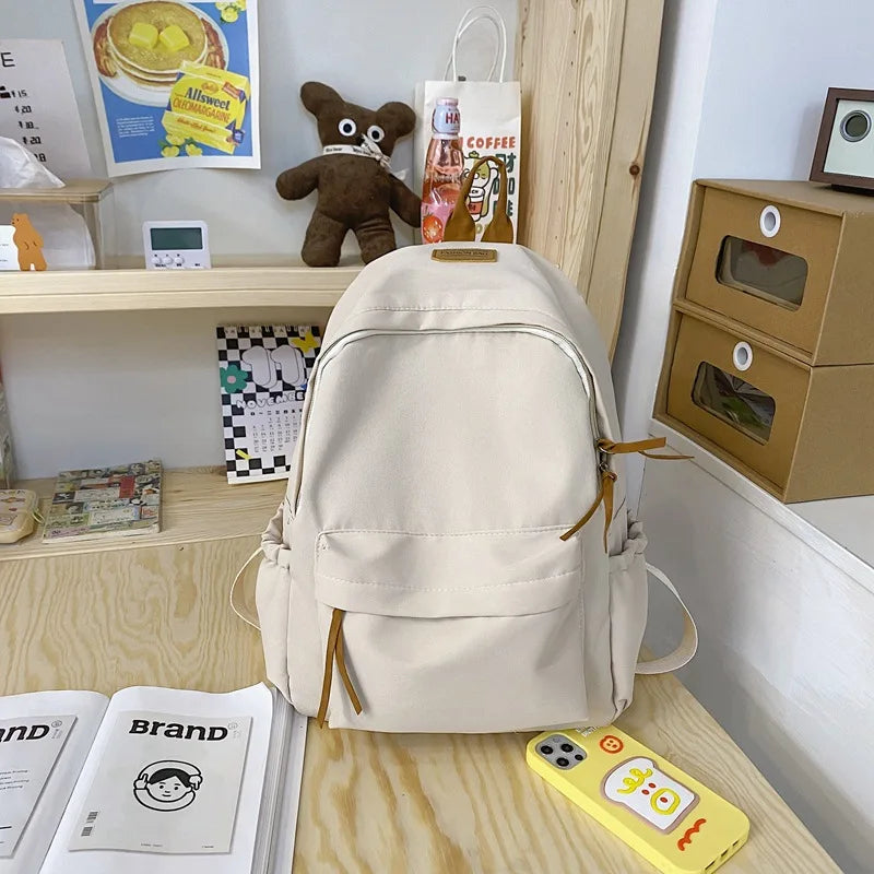 Large-capacity Solid School Bag Multi-functional Unisex