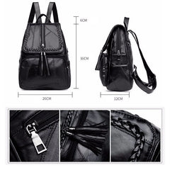 Leisure Women's Backpack Soft PU Leather Handbag Shoulder Bag Travel Schoolbags