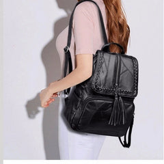 Leisure Women's Backpack Travel Soft PU Leather Handbag Shoulder Bag
