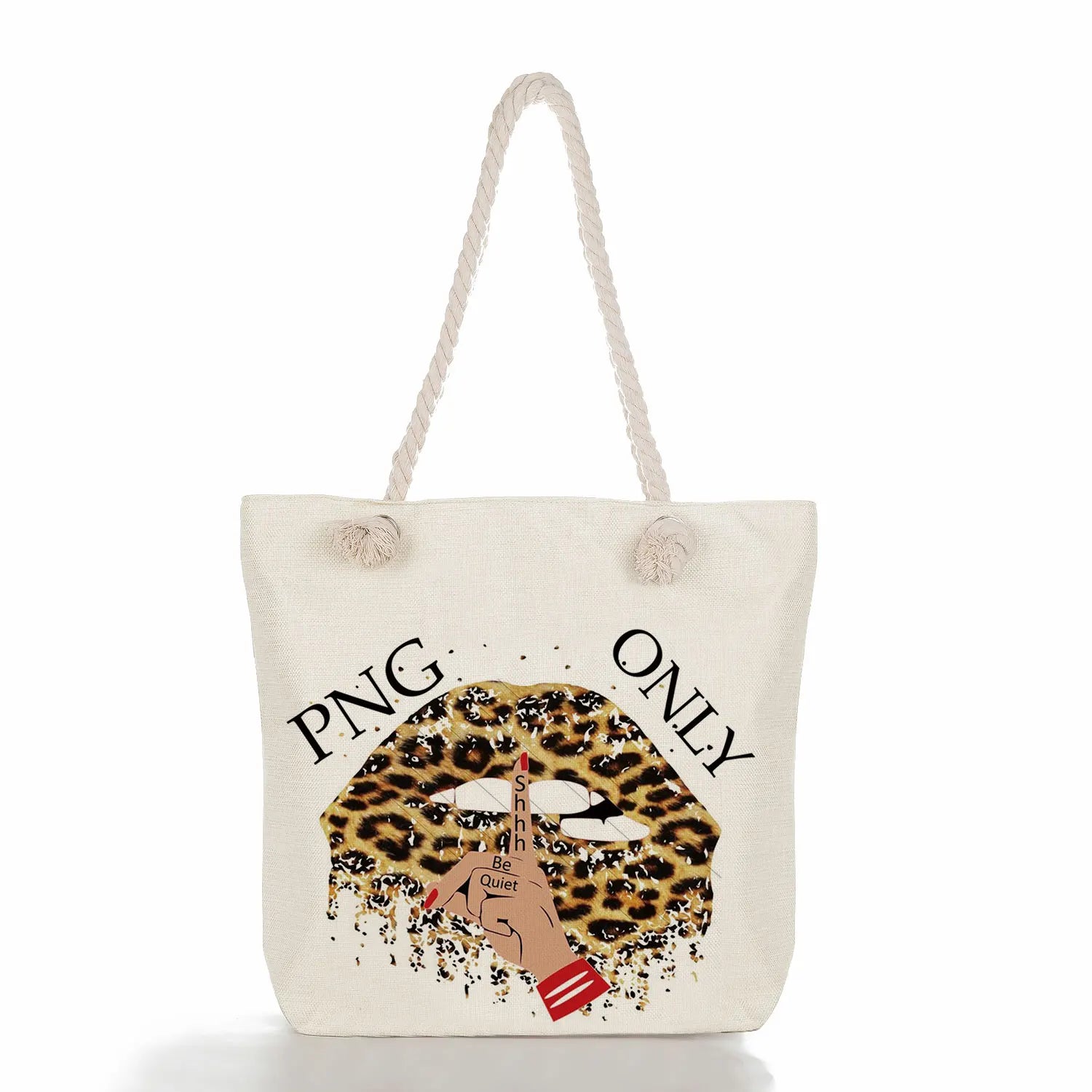Leopard Lips Print Shoulder Bags High Capacity Women Totes