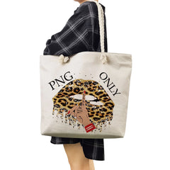 Leopard Lips Print Shoulder Bags High Capacity Women Totes