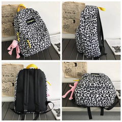 Leopard Women Backpack Harajuku Female School College Student Schoolbag