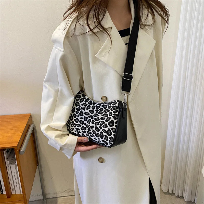 Leopard Women's Shoulder Bags Retro Ladies Small Crossbody Bags