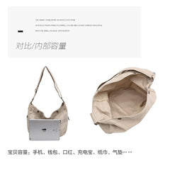 Letter Pattern Women Crossbody Canvas Bag Casual Portable Ladies Shoulder Bags