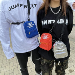 Letter Print Chest Bag Hiphop Streetwear Women Men Shoulder Package