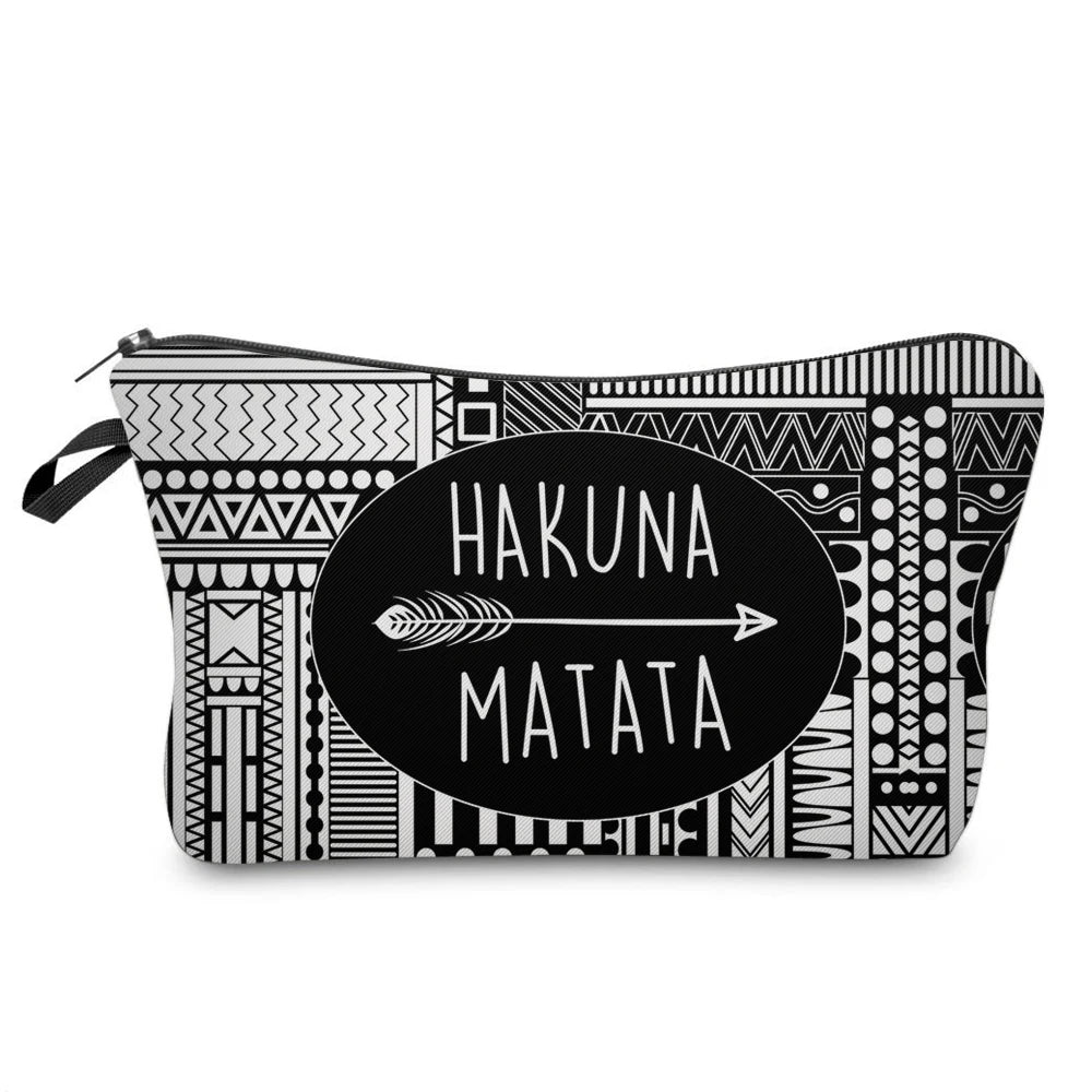 Portable Printed Cosmetic Organizer Bag for Women