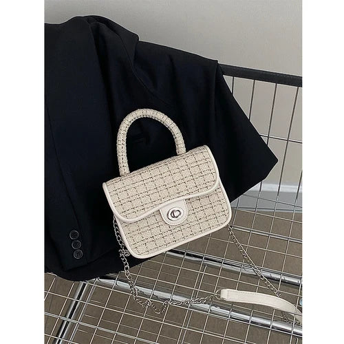 Retro Chain Crossbody Bag Small Square Shoulder Purse