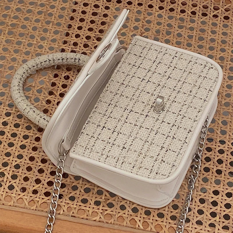 Retro Chain Crossbody Bag Small Square Shoulder Purse