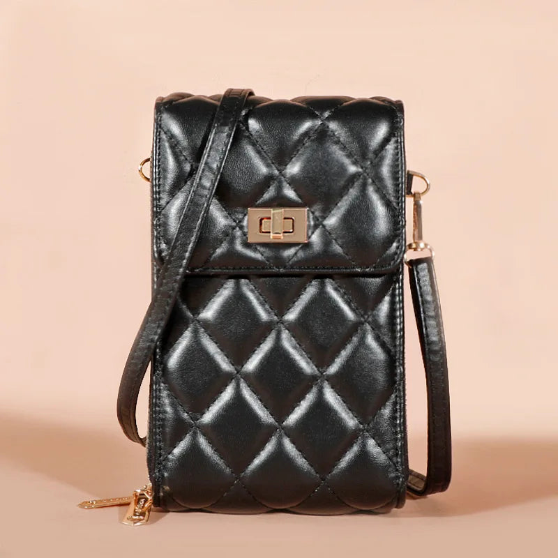 Lingge Pattern Shoulder Bag Women Small Crossbody Messenger Daily Clutch