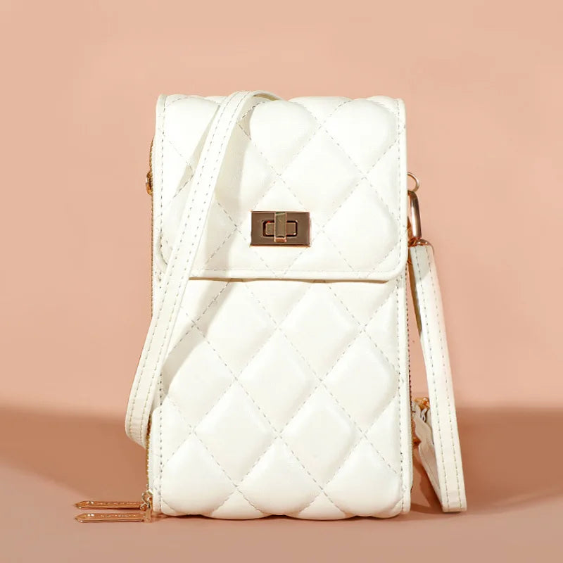 Lingge Pattern Shoulder Bag Women Small Crossbody Messenger Daily Clutch