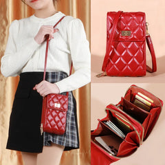 Lingge Pattern Shoulder Bag Women Small Crossbody Messenger Daily Clutch