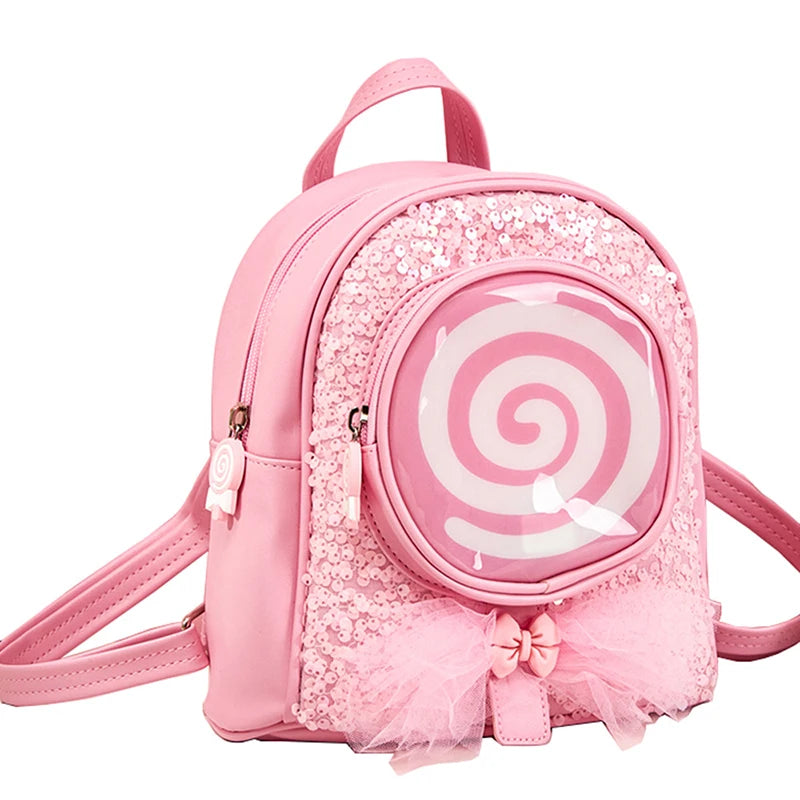 Girl Sequin Lollipop Backpack with LED Lights