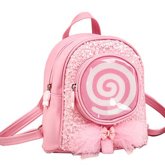 Girl Sequin Lollipop Backpack with LED Lights