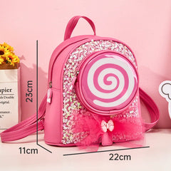 Girl Sequin Lollipop Backpack with LED Lights