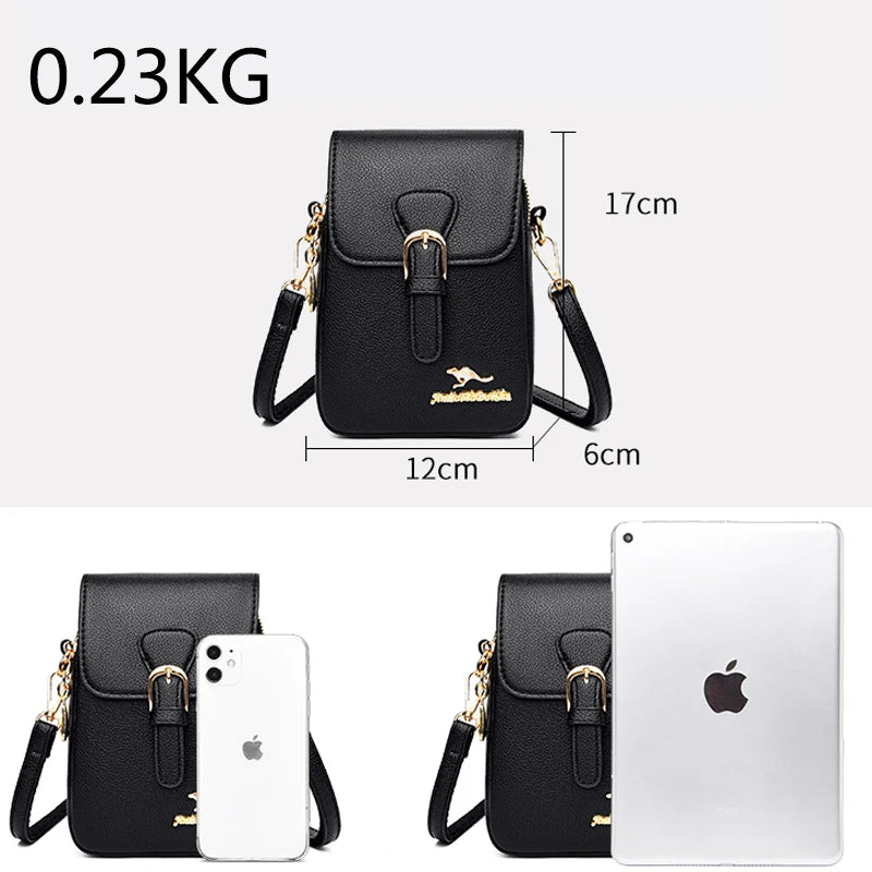 Lock Shoulder Bags Vertical Double-Layer Solid Ladies Messenger