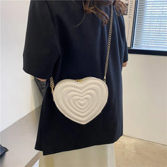 Love Heart Mini Shoulder Bags Leather Rhombic Purses Handbag for Women