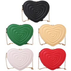 Love Heart Mini Shoulder Bags Leather Rhombic Purses Handbag for Women