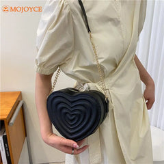 Love Heart Mini Shoulder Bags Leather Rhombic Purses Handbag for Women