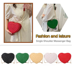 Love Heart Mini Shoulder Bags Leather Rhombic Purses Handbag for Women