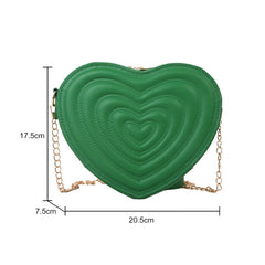 Love Heart Mini Shoulder Bags Leather Rhombic Purses Handbag for Women
