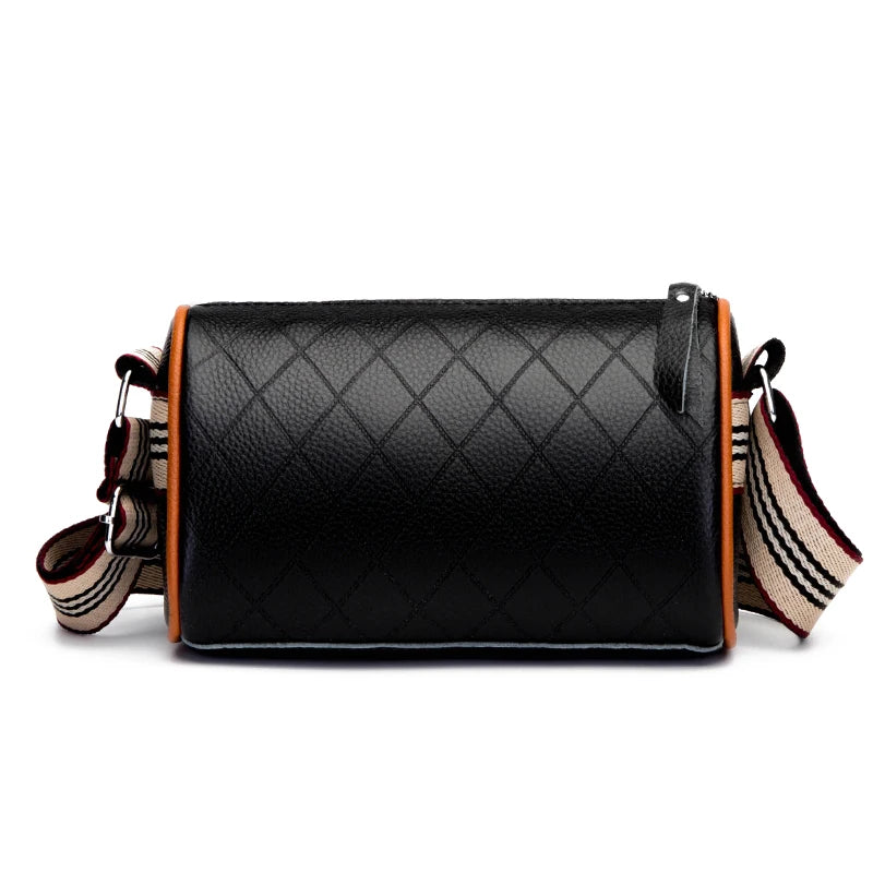 Lozenge Leather Female Messenger Bag Women Shoulder Bags
