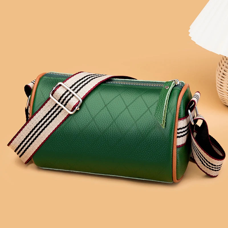 Lozenge Leather Female Messenger Bag Women Shoulder Bags