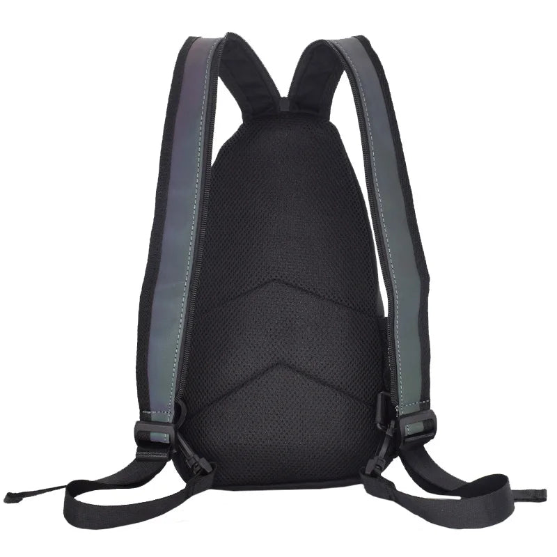 Luminous Back Pack Unisex Shoulder Bags Women School Bags Hologram Geometric Mes