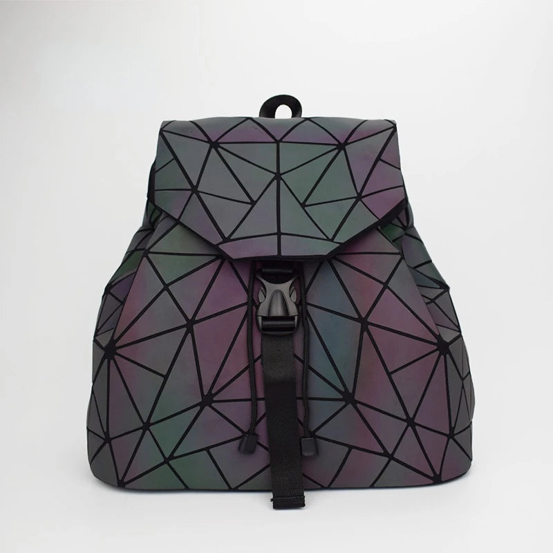 Luminous Backpack Geometric School Bag For Teens