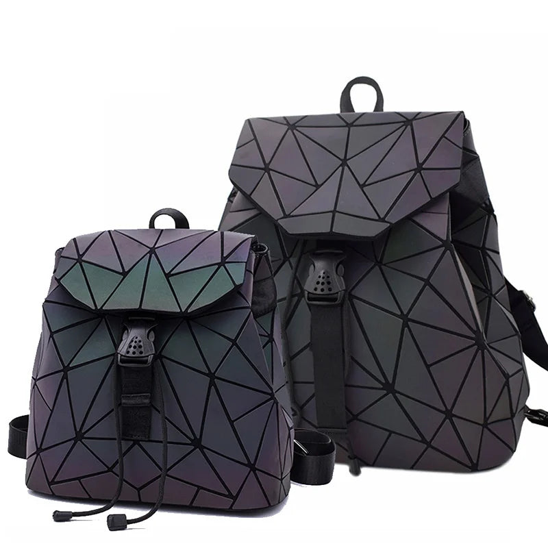 Luminous Backpack Geometric School Bag For Teens