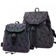 Luminous Backpack Geometric School Bag For Teens