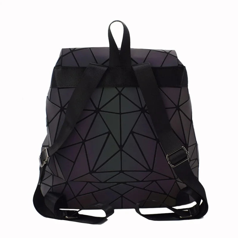 Luminous Backpack Geometric School Bag For Teens