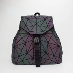 Luminous Backpack Geometric School Bag For Teens