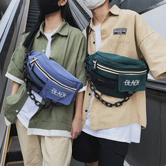 Luminous Chest Bag Couple Chain Waist Bags Men Shoulder Package