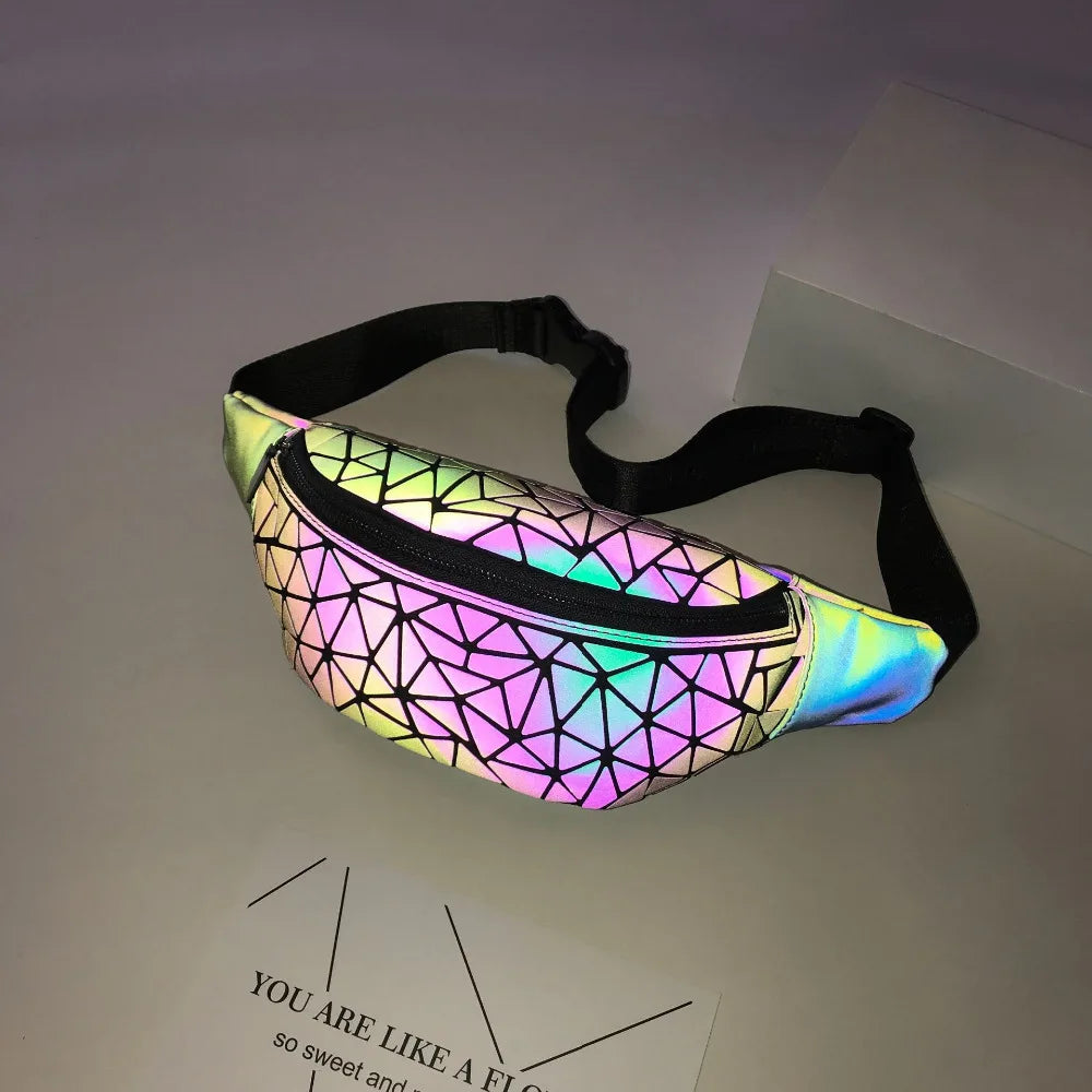 Luminous Waist Bags Women Waist Fanny Packs Belt Bag Leather