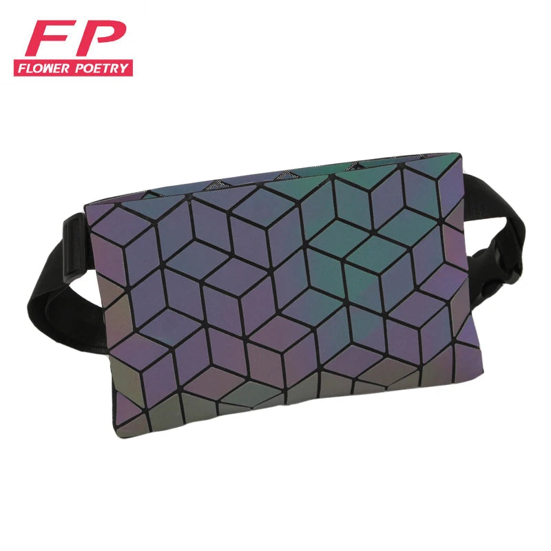 Holographic Fanny Pack Geometric Waist Pack Laser Chest Phone