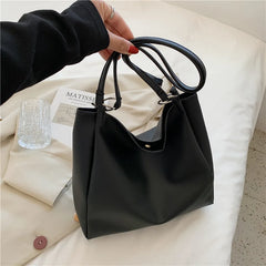 Green Leather Tote Bag For Women Large Capacity Handbag Bucket Shopper Bag