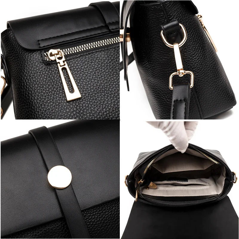 Small Leather Shoulder Bag Soft Cowhide Female Messenger Bag Sac