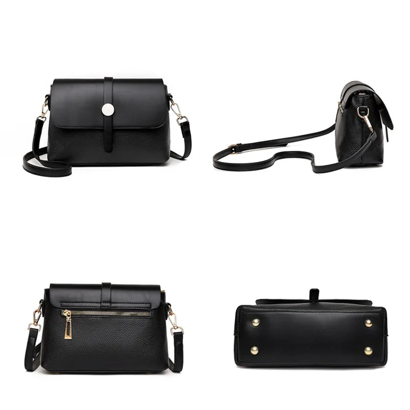 Small Leather Shoulder Bag Soft Cowhide Female Messenger Bag Sac
