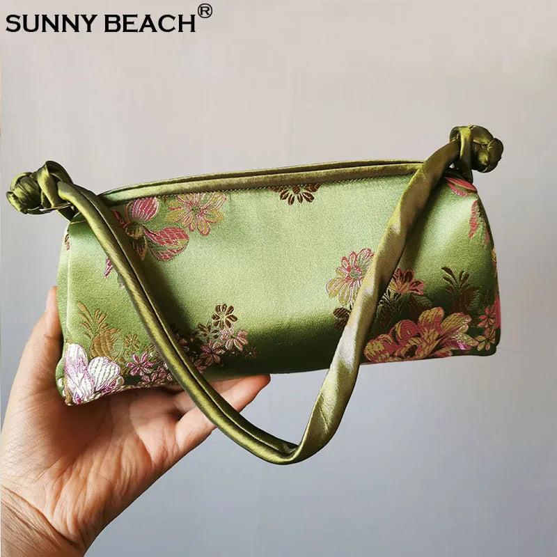 Chinese Style Silk Bag Women Handbag Japanese Hand Embroidery Totes Cheongsam