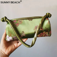 Chinese Style Silk Bag Women Handbag Japanese Hand Embroidery Totes Cheongsam