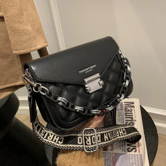 Leather Crossbody Bag Chain Shoulder Handbag for Women Casual
