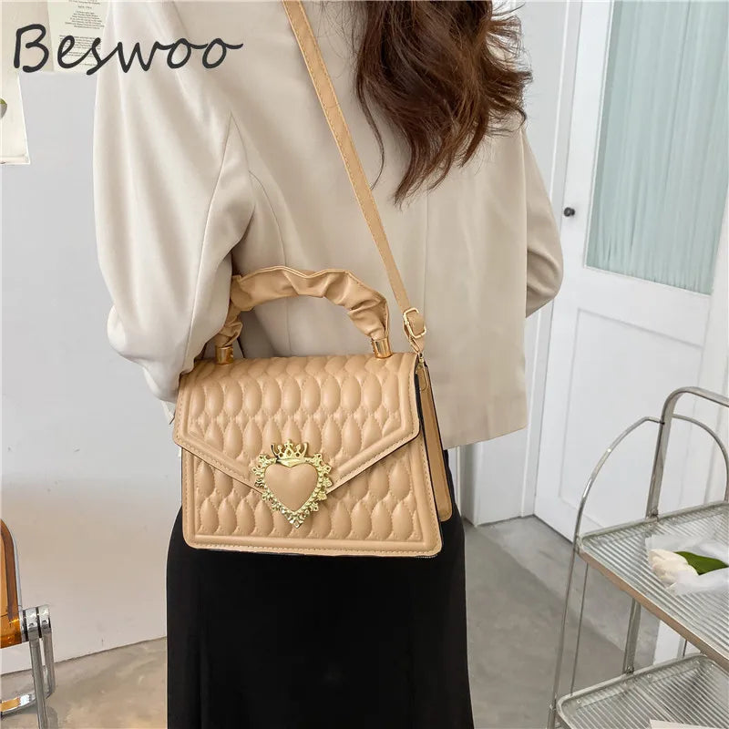 Embossed Crossbody Bags for Women Top-handle Shoulder Bag