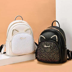 Women Soft Leather Backpack Double Zipper Shoulder Bags Outdoor Travel Totes
