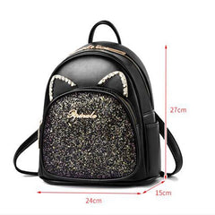 Women Soft Leather Backpack Double Zipper Shoulder Bags Outdoor Travel Totes