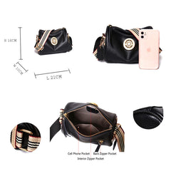 Soft Cowhide Messenger Bag Tassel Shoulder Bag for Women