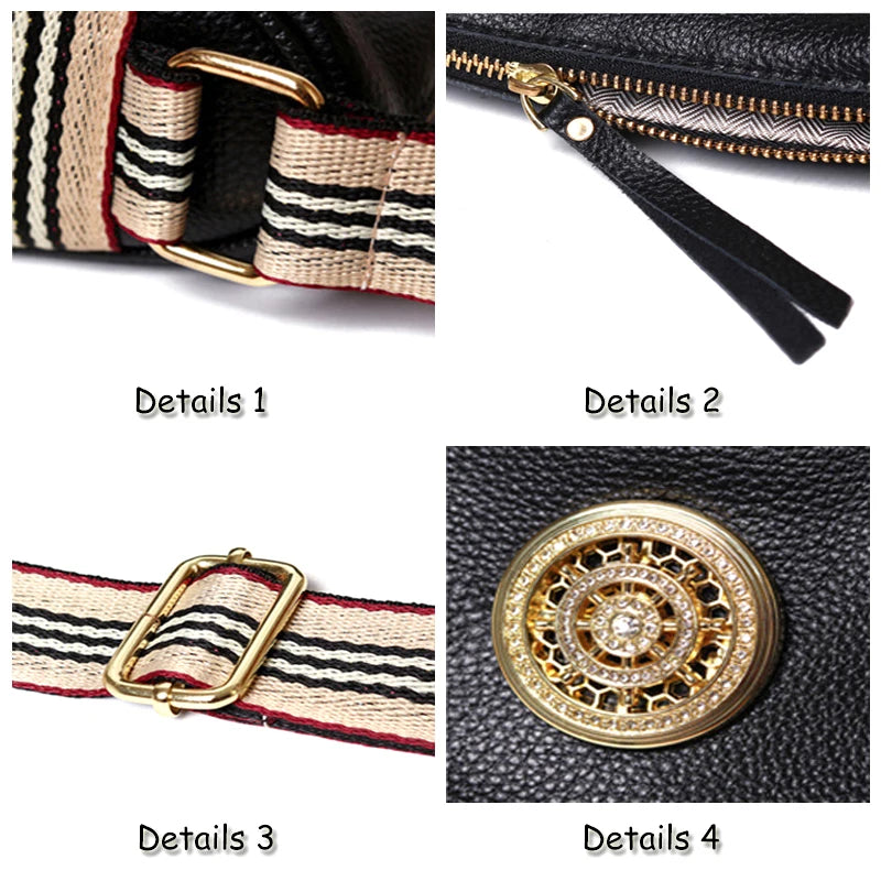 Soft Cowhide Messenger Bag Tassel Shoulder Bag for Women