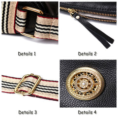Soft Cowhide Messenger Bag Tassel Shoulder Bag for Women