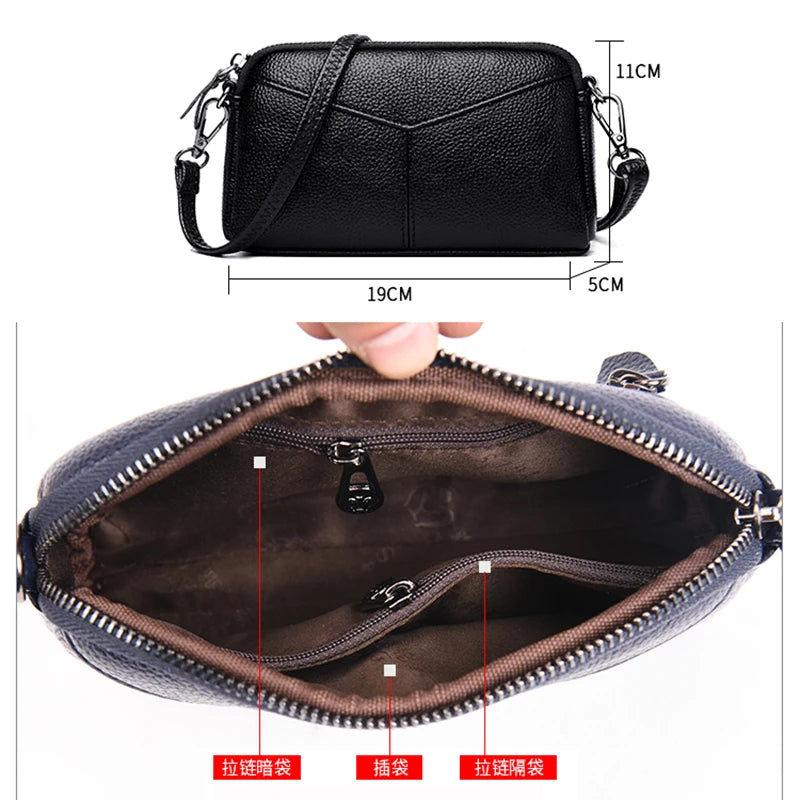 Leather Crossbody Bags For Women Small Shoulder Messenger Bag Female Handbag