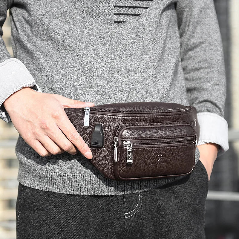 Men's Waist Bag Sports Leisure Messenger Bag Waterproof Chest Bags