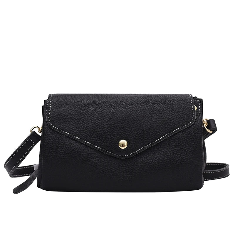 Natural Leather Women Shoulder Crossbody Bags Solid Cow Leather Handbag